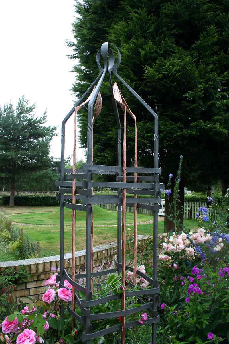 Steel and Copper Garden Obelisk